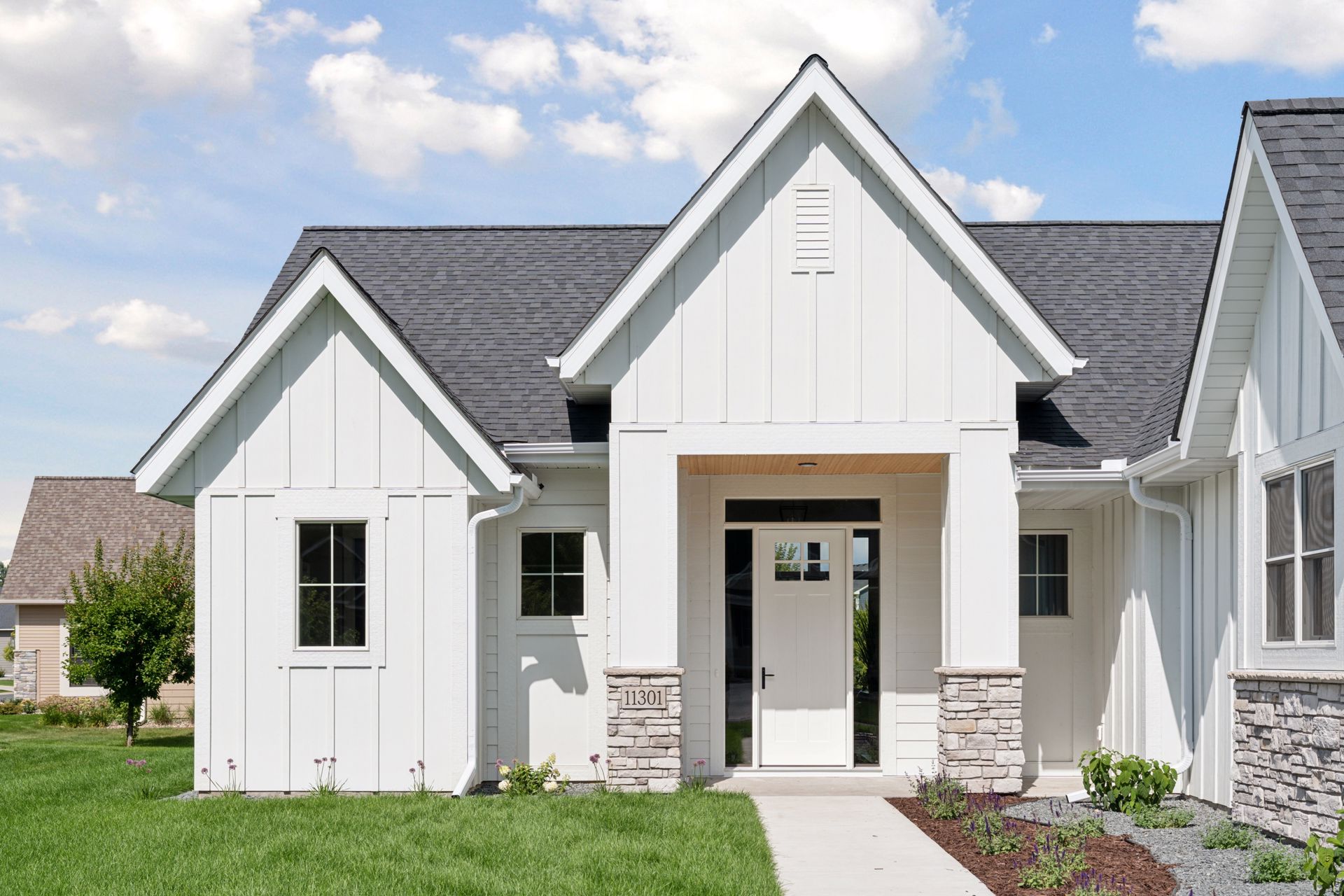 Grand architectural roofline highlighted by multiple gables