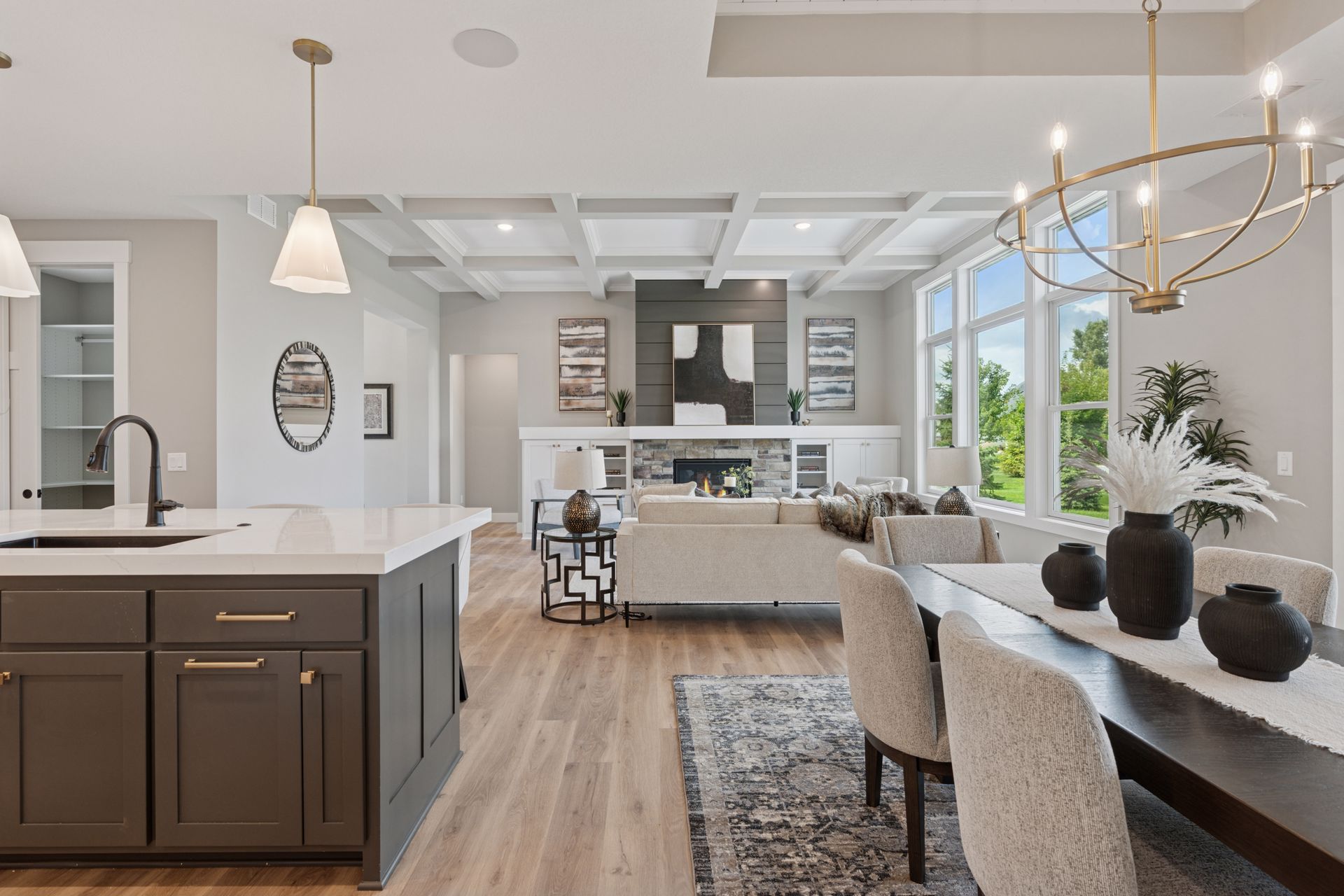Dining room view into great room
