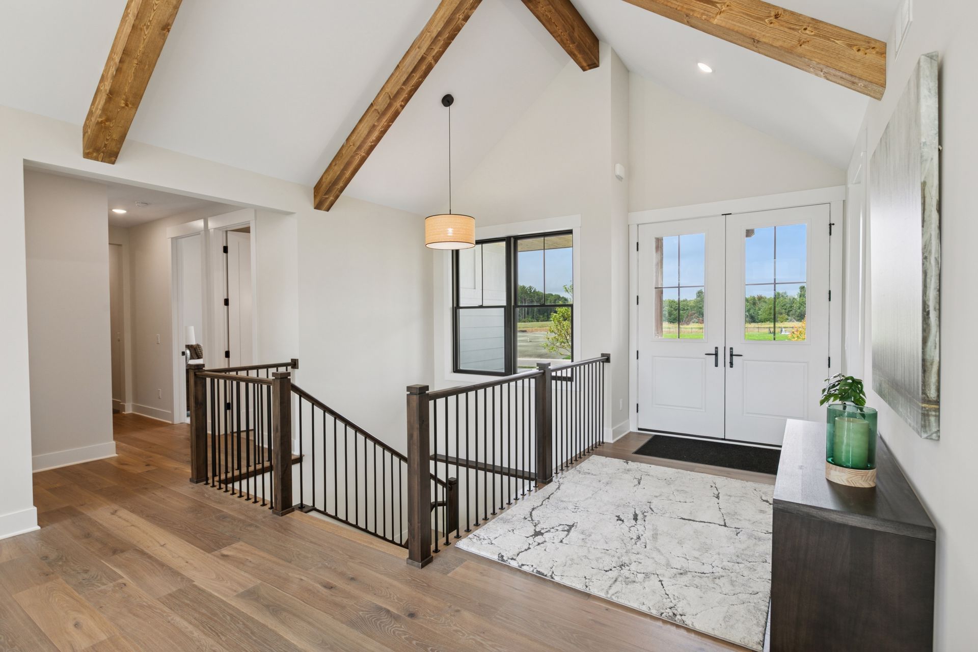 Spacious foywer with double front door