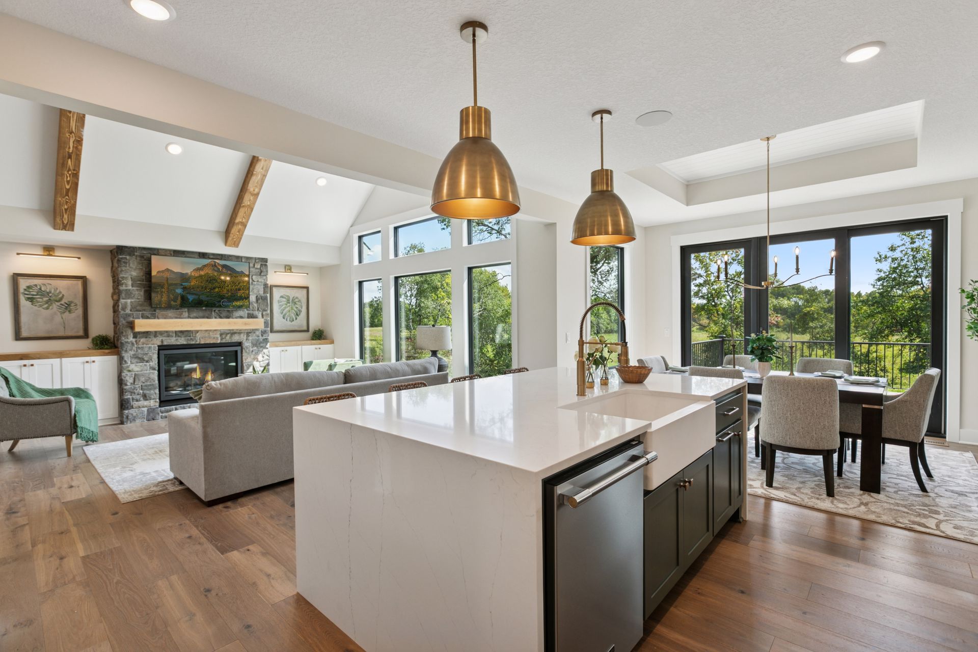 Kitchen galley view looking toward great room