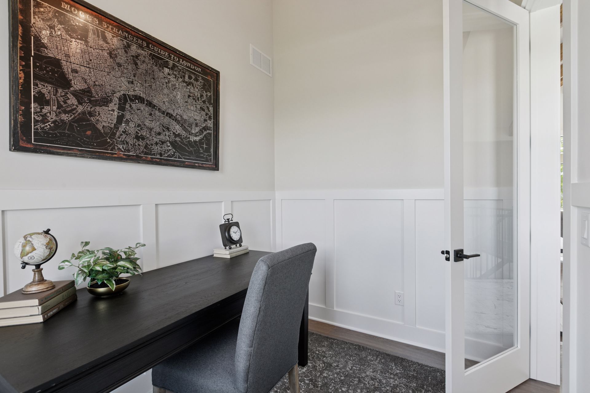 Glass door entry to den