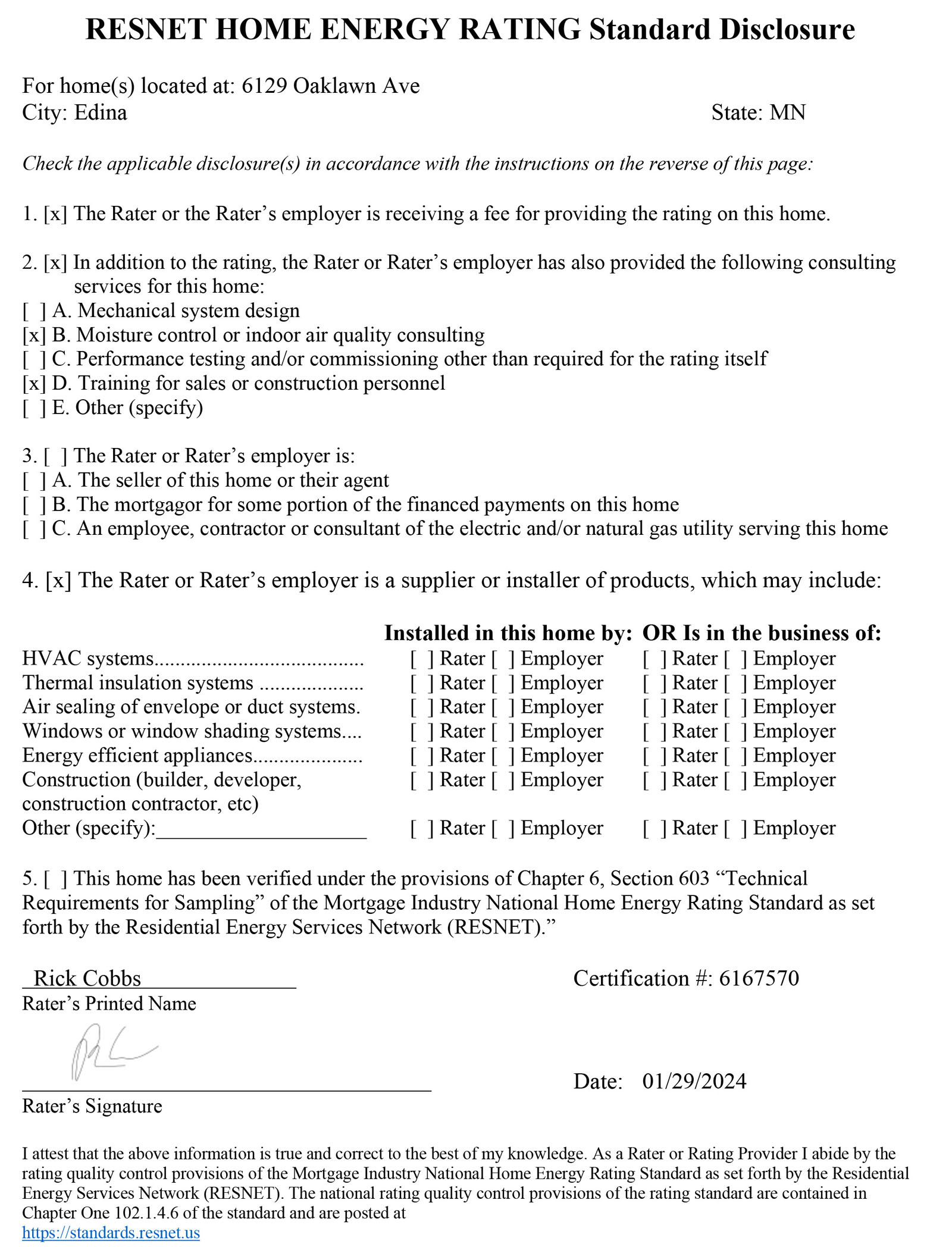 6129 Oaklawn Ave Home Energy Rating