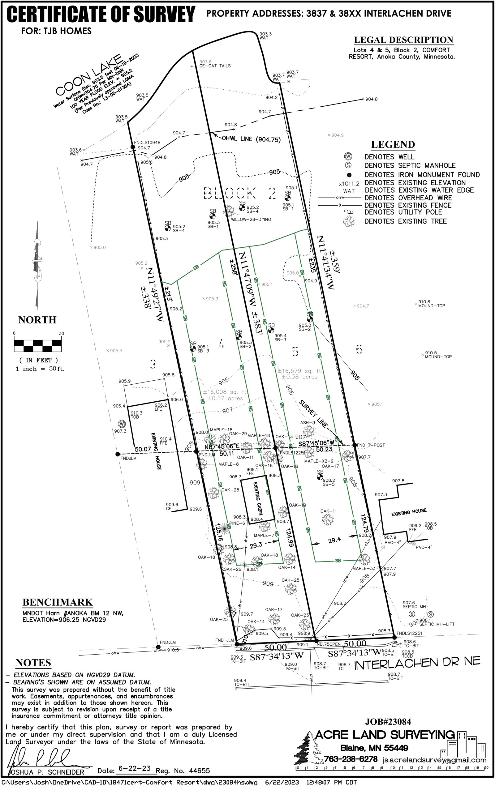 Coon Lake Lots Survey